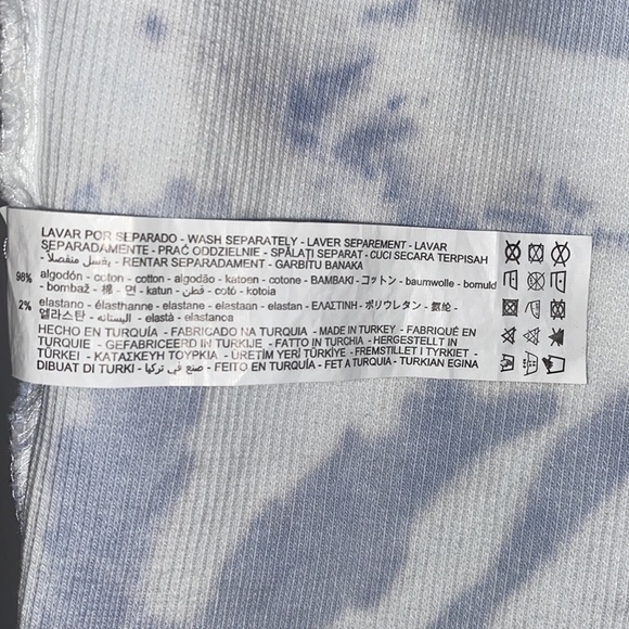 Zara Ribbed Tank top cropped tie-dye blue and white. Size L - Picture 5 of 5